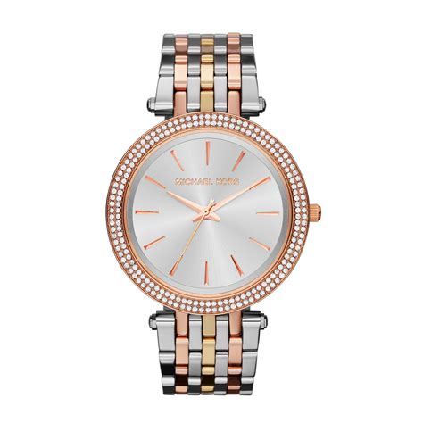 michael kors damenuhr gold silber|michael kors rose gold set.